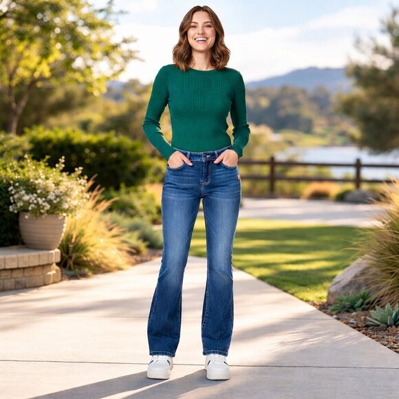 Aeropostale Denim - Aeropostale Hailey Skinny Flare Jeans 13/14 Blue Distressed Boho Y2K Stretch